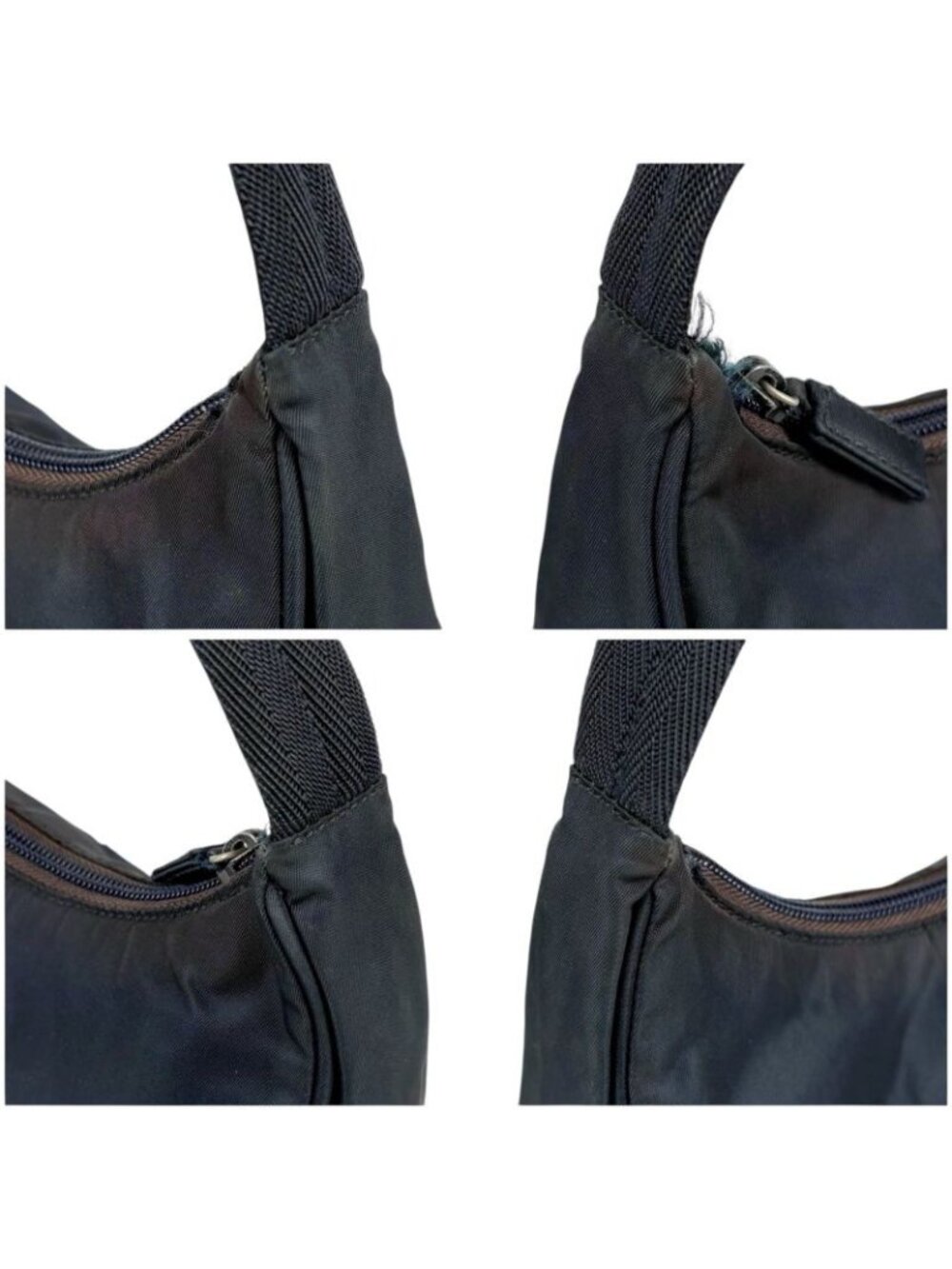 Prada Triangle Logo Pouch Mini Handbag Tessuto Nylon Navy Blue - Picture 4 of 10